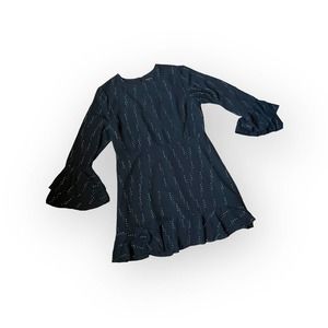 Who What Where Women's Black Ruffle Detail Dress